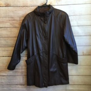 VINTAGE PELLE TRENCH COAT IN SOFT BROWN LEATHER
